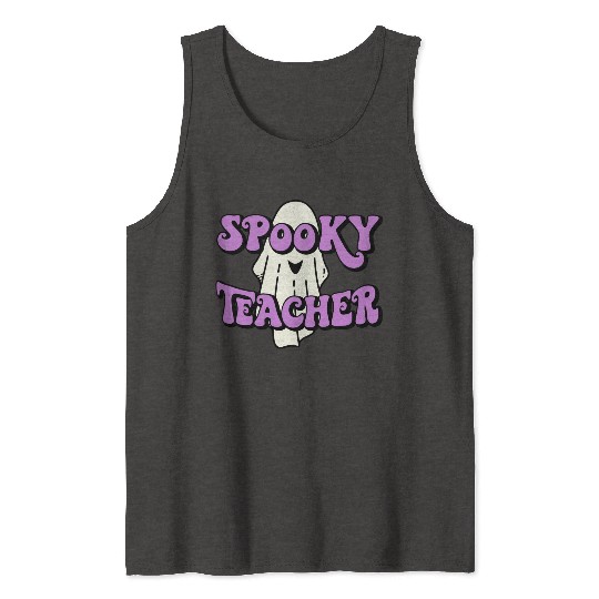 Spooky Teacher Halloween Ghost Tank Tops