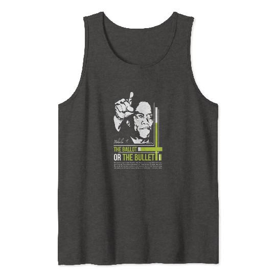 MALCOLM X Education Quote Tank Tops