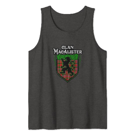 Clan MacAlister Scottish Tartan Rampant Lion Celts Tank Tops