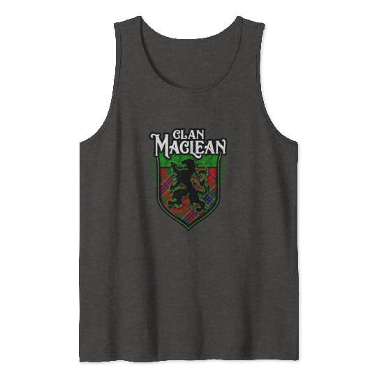 Clan MacLean Scottish Tartan Rampant Lion Celtic Tank Tops