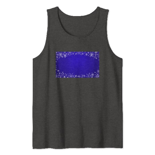 Modern Navy Blue Snowflakes Pattern Tank Tops