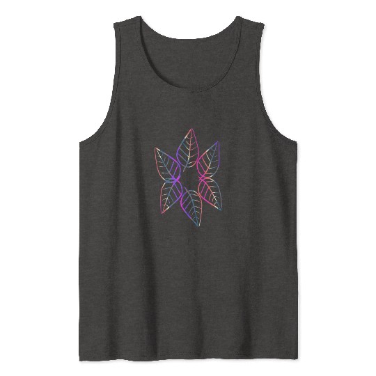leaf icon nature purple pattern leaves circle Tank Tops