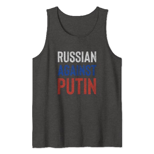 Russian against Putin russia flag grunge Tank Tops