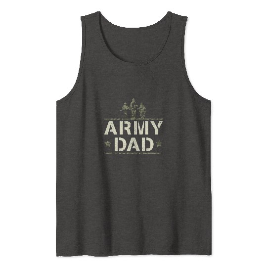 US Proud Army Dad Camo Tank Tops