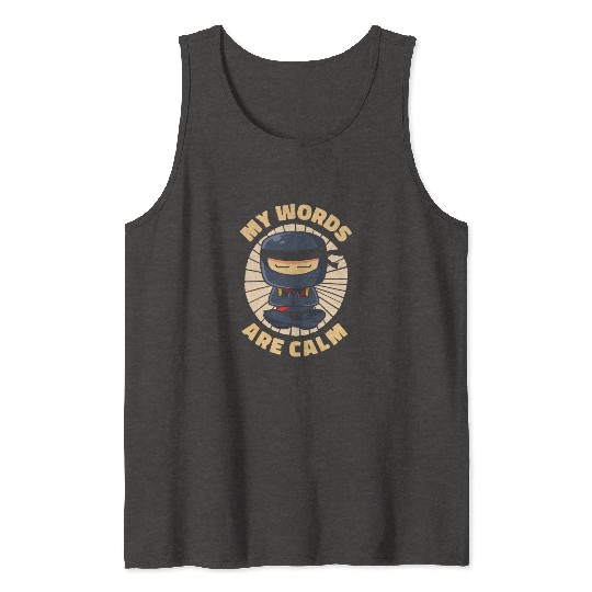 Serenity Ninja Fan Calm Yoga Lover Peaceful Tank Tops