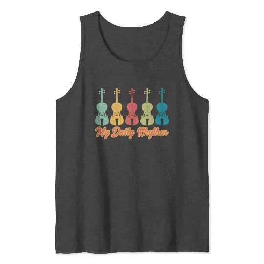 Daily Rhythm Orchestra Music Instrument Violinist Tank Tops