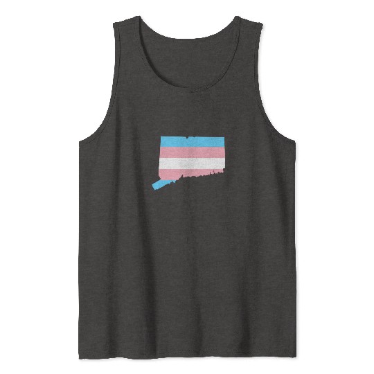 Trans Flag Connecticut LGBT Pride Support Tank Tops