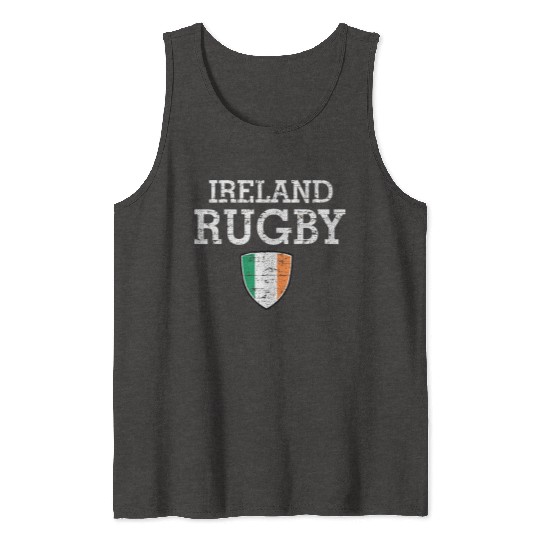 Irish Flag Rugby Grunge Style T Tank Tops