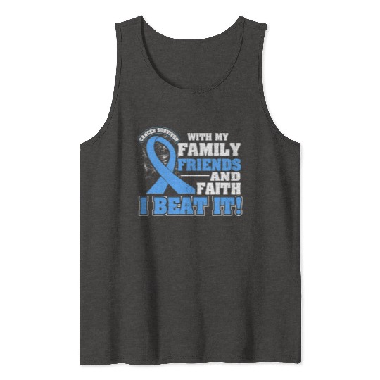 Family Faith I Beat It Prostate Cancer Awareness Tank Tops