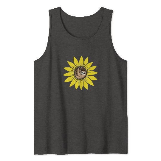 Sloth Sunflower Tank Tops