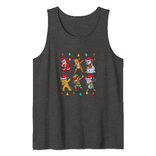 Christmas Kids Boys Men Dabbing Santa Elf Deer Tank Tops