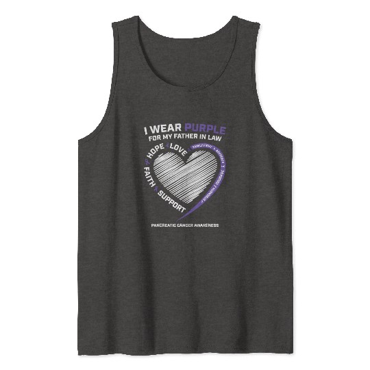 Dad I Wear Purple Father In Law Pancreatic Cancer Tank Tops