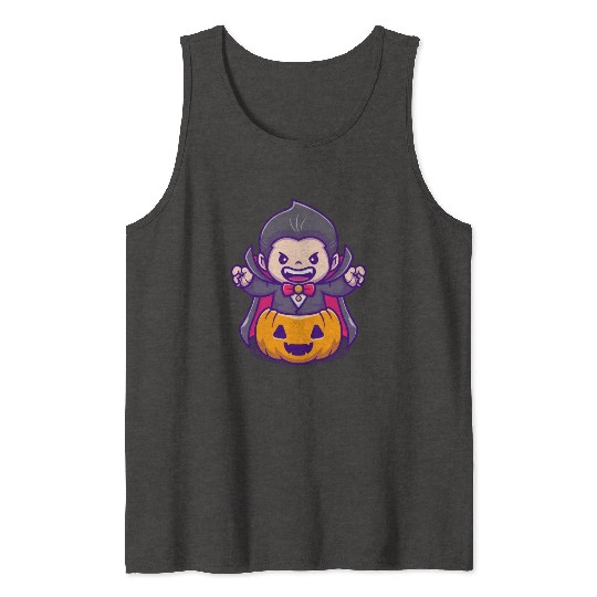 Vampire In A Creep Pumpkin - Halloween Tank Tops
