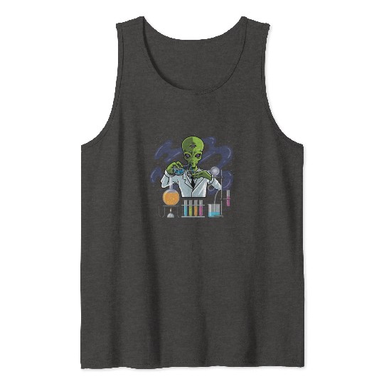 Psychedelic Alien Lab Technician Gift Tank Tops