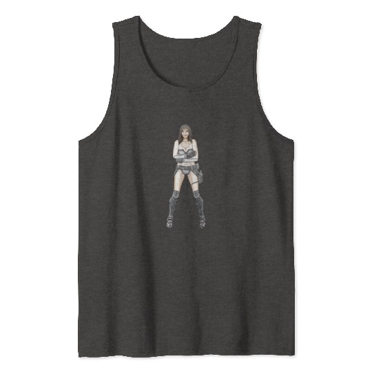 Illustration Logo - Cyberpunk Girl Tank Tops