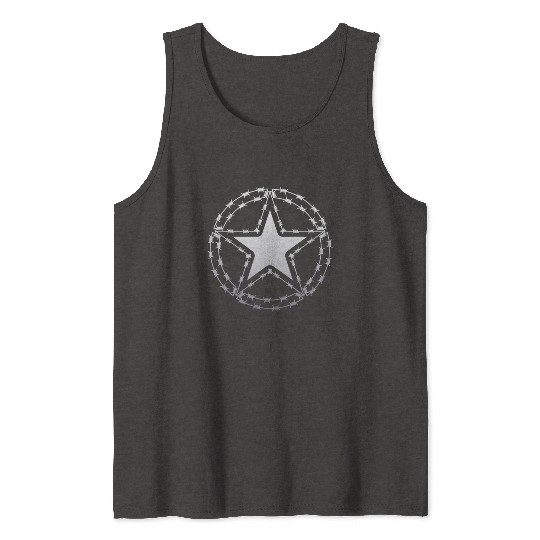 Barbed Wire US Army Star Tank Tops