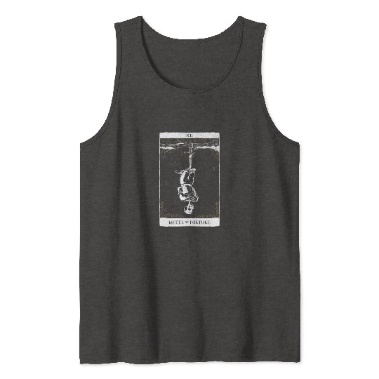 Wheel of Fortune Tarot Card Occult Goth Halloween Tank Tops