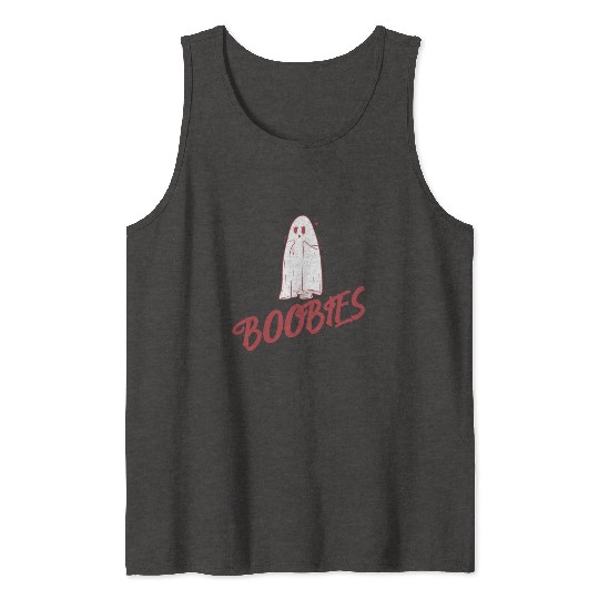Surprised ghost loves boobies, Boo halloween Tank Tops
