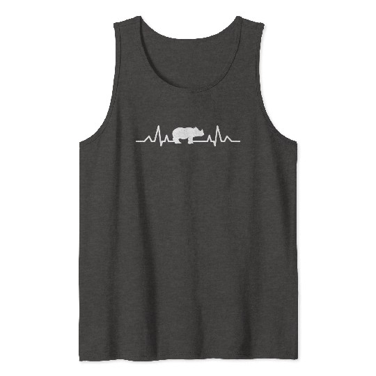 Rhinoceros Africa Animal Gift Heartbeat Rhino Tank Tops