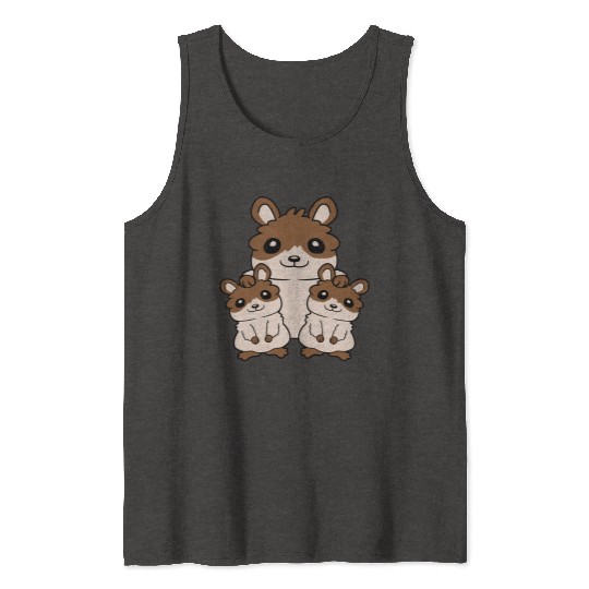 Happy hamster family kids Tank Tops