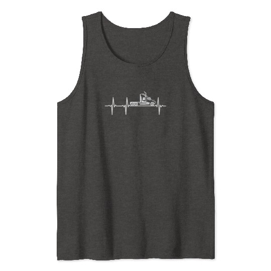 Truck Driver Heartbeat Truck Trucker Heartbeat Tank Tops