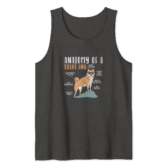 Shiba Inu Japanese Dog Lover Puppy Paw Love Tank Tops