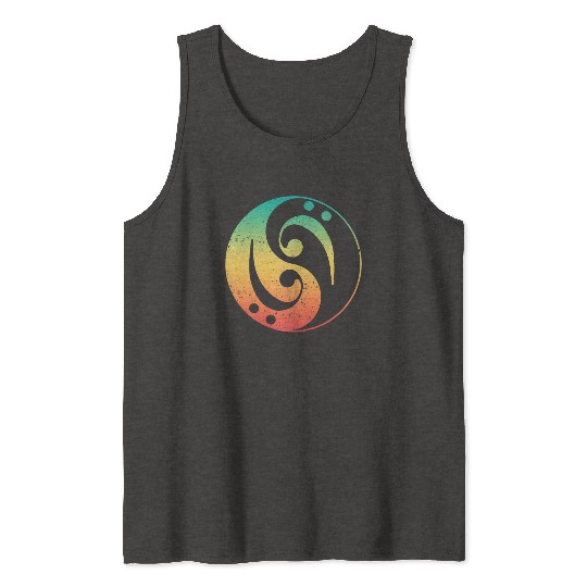 Ying Yang Bass Guitar Player Tank Tops