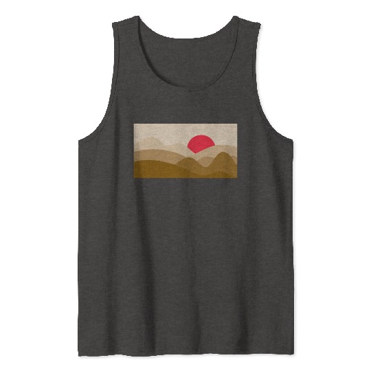 Minimalist Sun Copper Brown Tank Tops