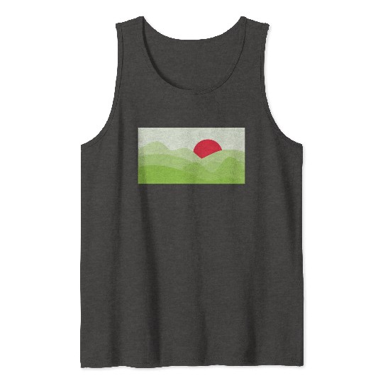 Minimalist Sun Light Green Tank Tops