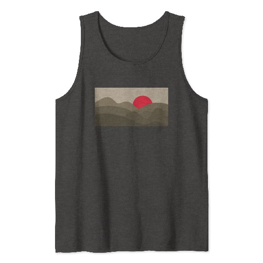 Minimalist Sun Peanut Brown Tank Tops