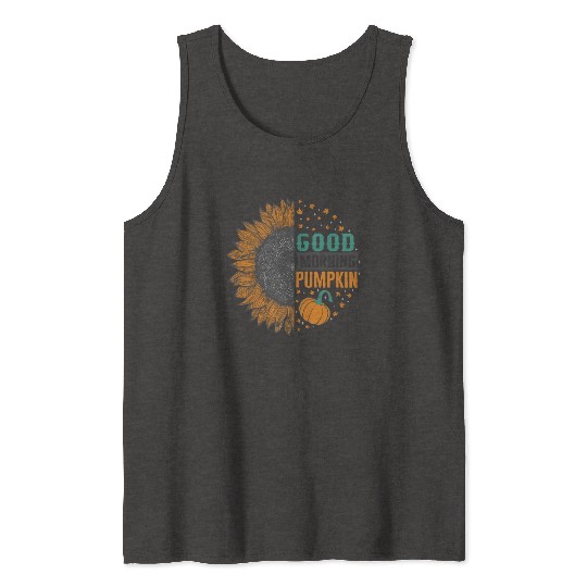 Halloween Theme Good Morning Pumpkin Sunflower Tank Tops