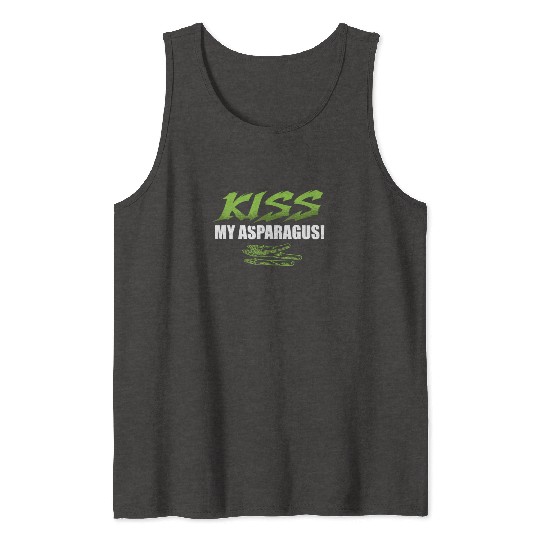 Kiss My Asparagus Lover Vegetarian Vegetable Vegan Tank Tops