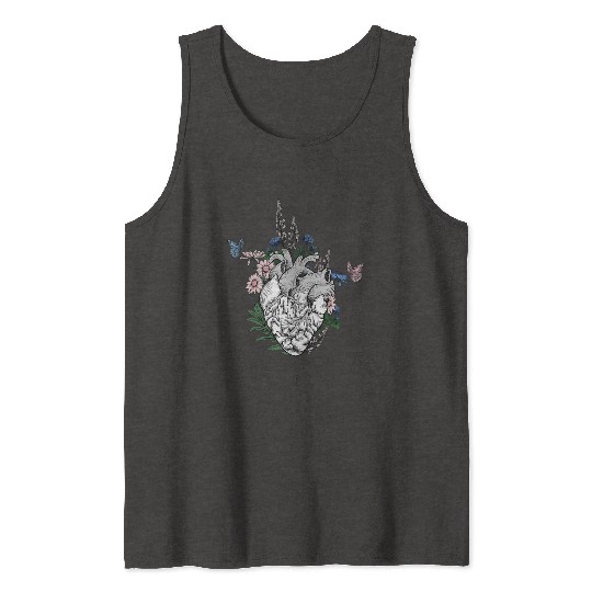 Atomical Heart Floral Nature Tank Tops