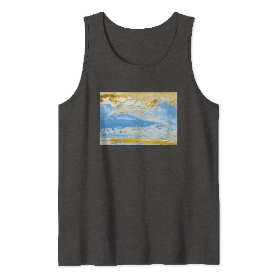 Golden Blue Mountain Lake Tank Tops