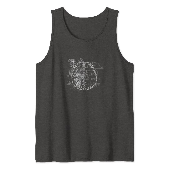 Art Teacher Brain, Math Teacher Tank Tops