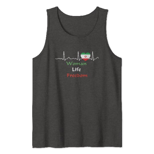 Iran - heartbeat, heart line, woman, life, freedom Tank Tops