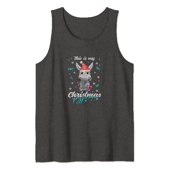 Winter Christmas Pyjama Donkey Tank Tops