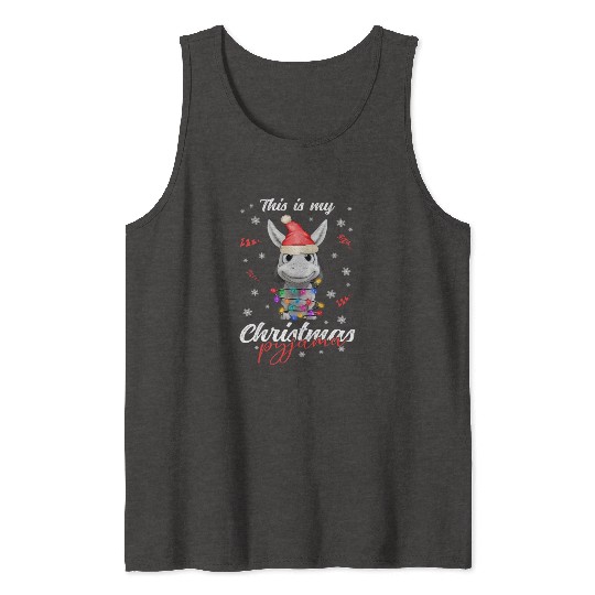 Winter Christmas Pyjama Donkey Tank Tops