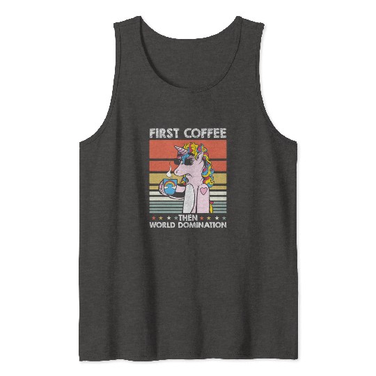 Unicorn Coffee Sunglasses Tank Tops