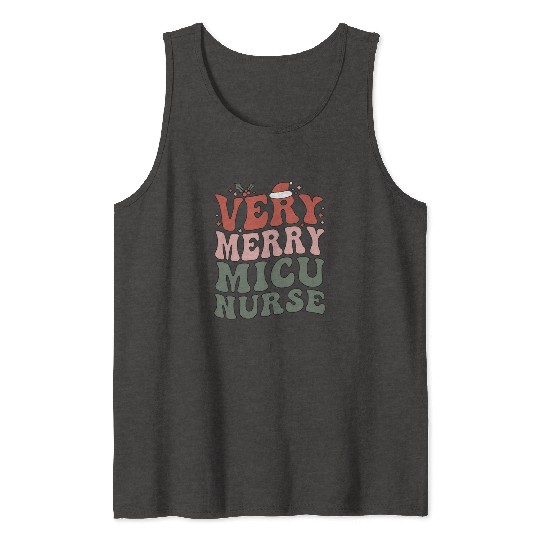 MICU Nurse Christmas Medical ICU Nursing Xmas Gift Tank Tops