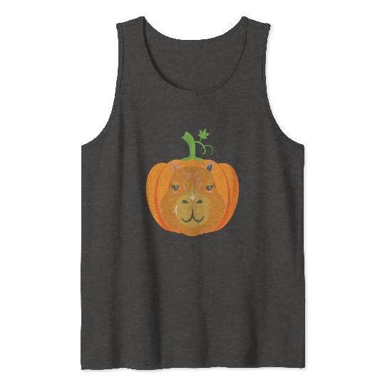 Capybara with a pumpkin Tank Tops