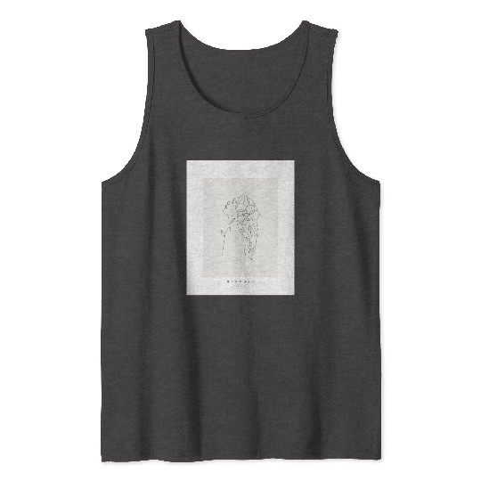 beige minimalist woman line art Tank Tops
