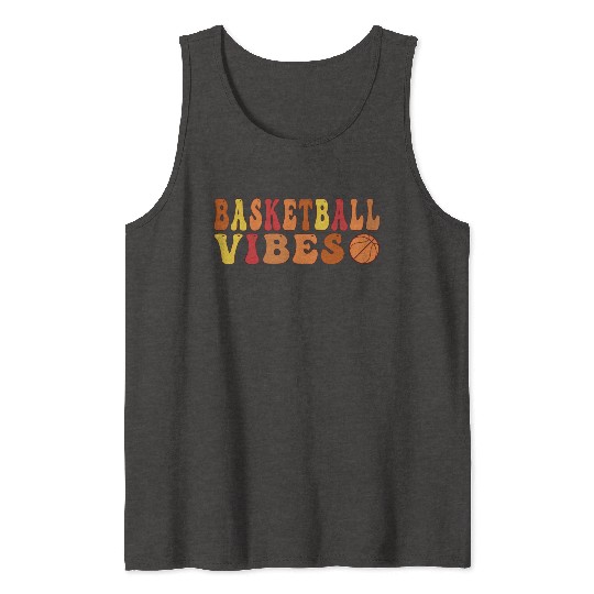Basketball Vibes Colorful Basketball Groovy Tank Tops