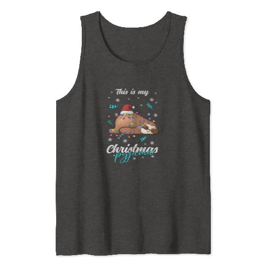 Winter Christmas Pyjama Sloth Tank Tops