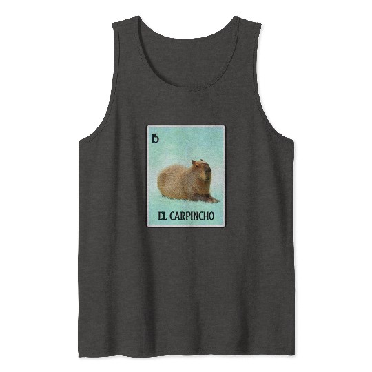 El Carpincho Mexican Capybara Cards Funny Rodent Tank Tops