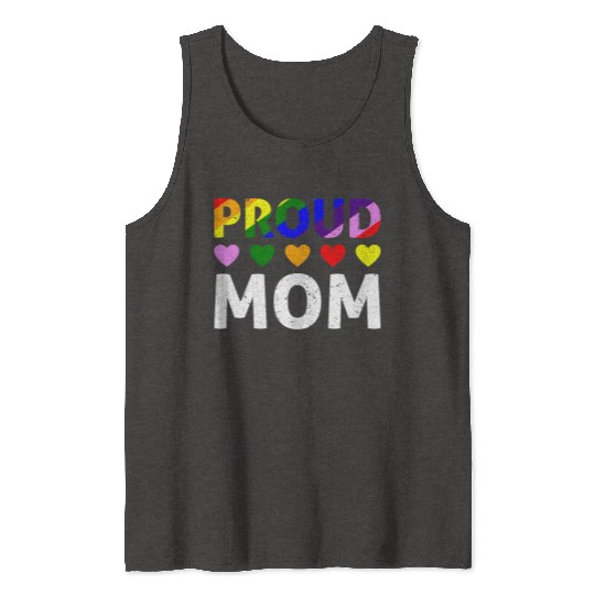 Proud Mom Gay Lesbian LGBTQ Pride Rainbow Mothers Tank Tops