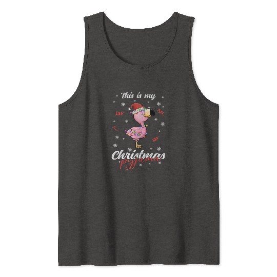 Winter Christmas Pyjama Flamingo Tank Tops