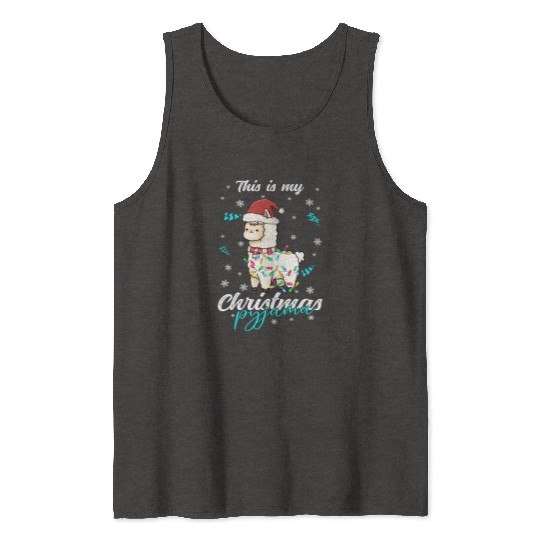Winter Christmas Pyjama Llama Tank Tops