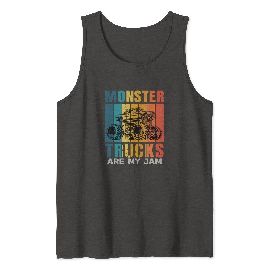 Monster Trucks Are My Jam Vintage Retro Tank Tops