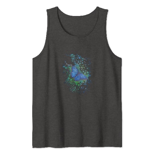 Royal blue monarch butterfly retro 70's animal Tank Tops